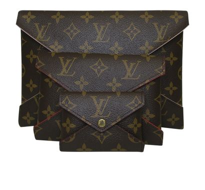 Pochette Kirigami, 495€, Bolso, Marrón, Canvas - General, Vista frontal